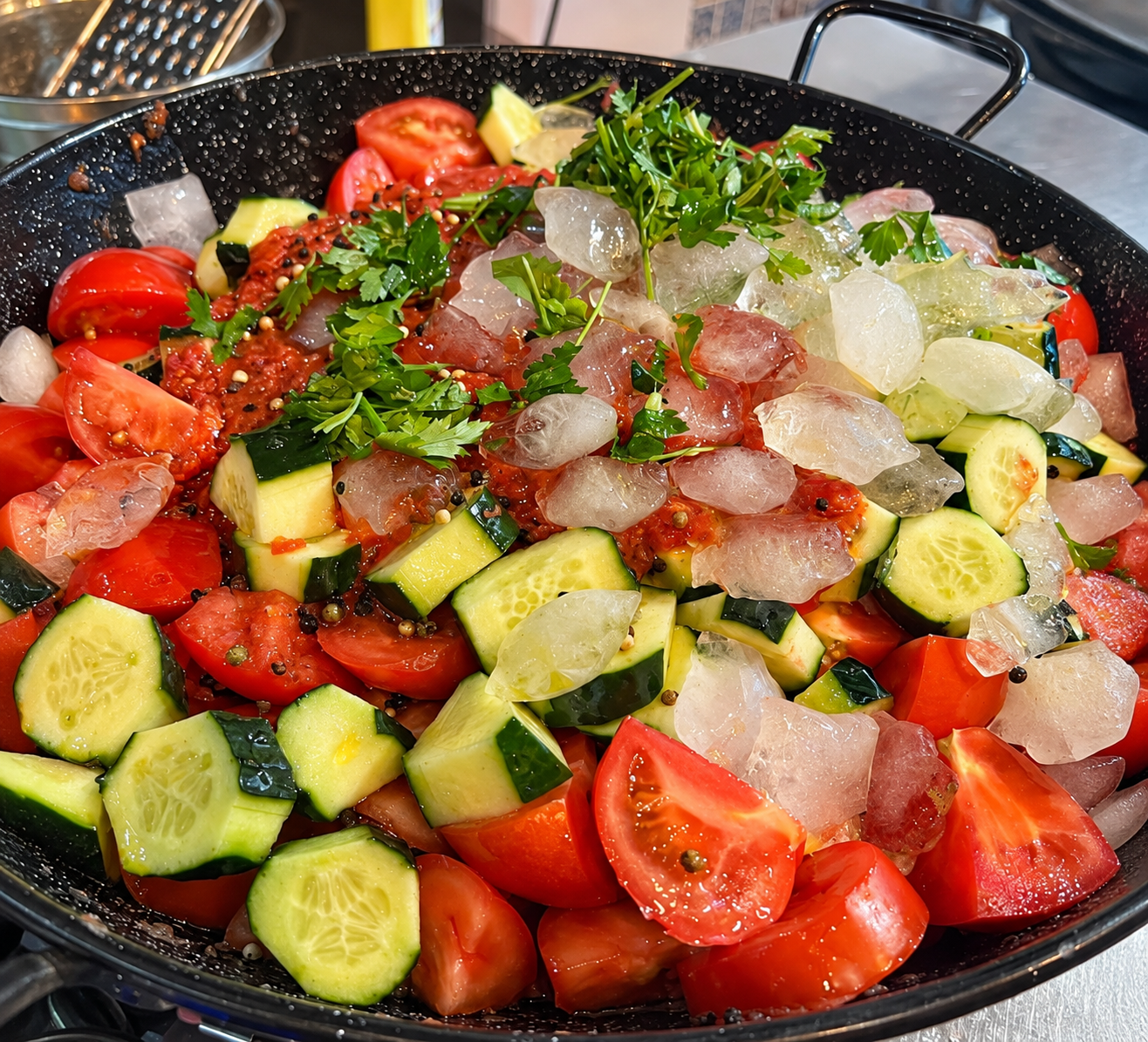 Gaspacho andalouse préparé par À la paella valenciana