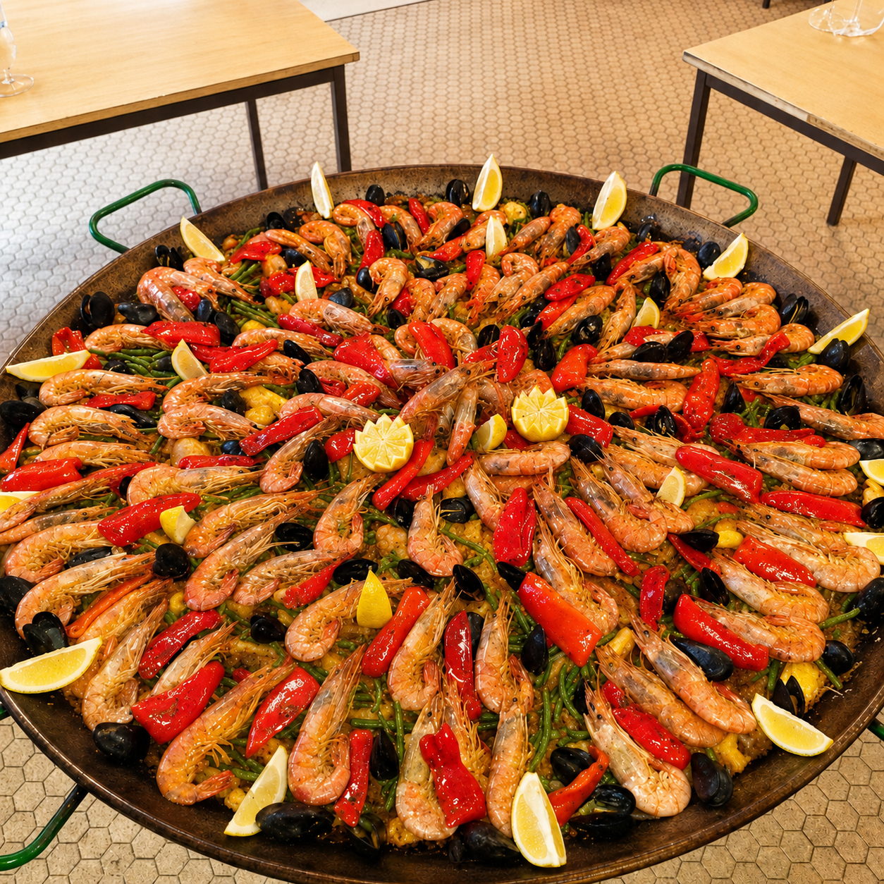 Grande paella Royale préparée par À la paella valenciana